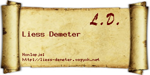 Liess Demeter névjegykártya